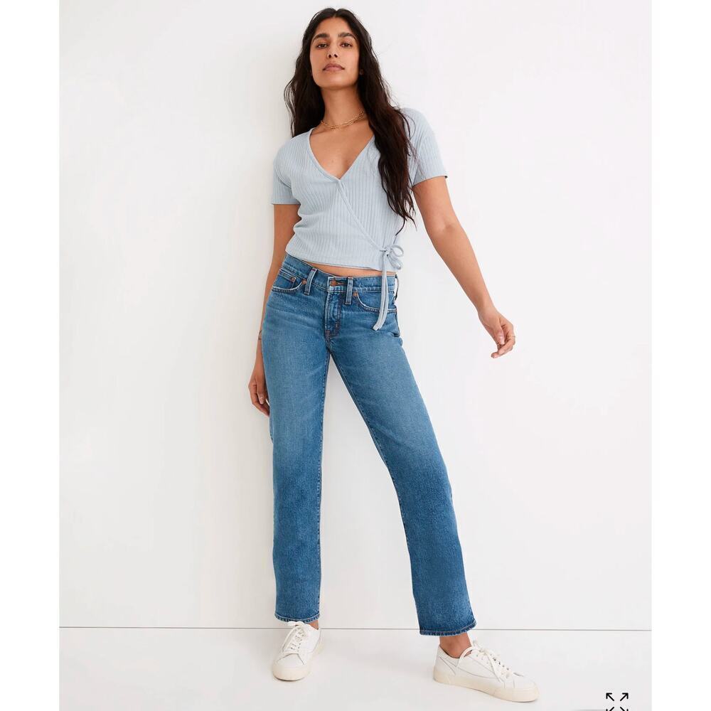 Madewell The Low-Rise Perfect Vintage Straight Jean in Bromton Wash Size 28 NWOT